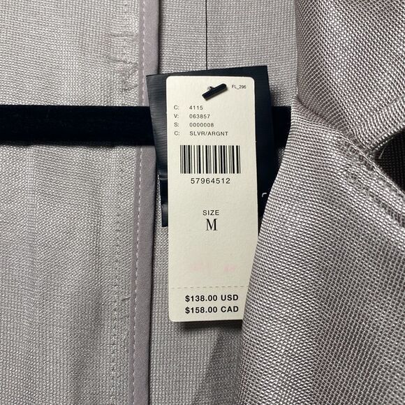 NWT Anthropologie Current Air Elerie Blazer Jacket Metallic Silver Size M - Picture 3 of 6